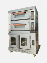 将图片加载到图库查看器,Factory price Combination baking oven electric gas pizza bread oven machine automatic 8 trays croissant dough proofer machine