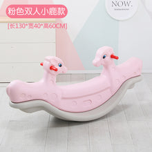 将图片加载到图库查看器,Kindergarten indoor and outdoor plastic giraffe seesaw double rocking horse baby rocking horse children's seesaw