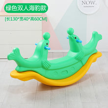 将图片加载到图库查看器,Kindergarten indoor and outdoor plastic giraffe seesaw double rocking horse baby rocking horse children's seesaw