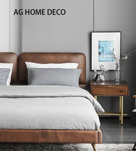 将图片加载到图库查看器,Urban Modern Minimalist Leather Bed Designer Furniture