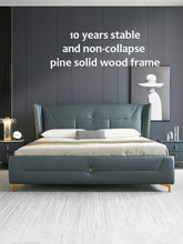 将图片加载到图库查看器,Light luxury leather king size master bedroom simple atmosphere