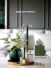 将图片加载到图库查看器,Modern and simple dark green glass vase simulation floral set