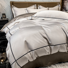 将图片加载到图库查看器,reversible embroidered border 100% xinjiang cotton duvet cover set