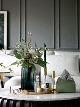 将图片加载到图库查看器,Modern and simple dark green glass vase simulation floral set