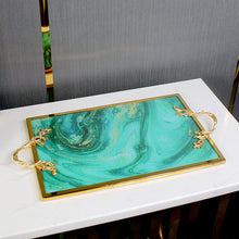 将图片加载到图库查看器,Emerald Stainless Steel Tray house decoration