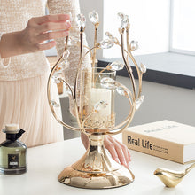 将图片加载到图库查看器,European style crystal glass metal ornament candle holder