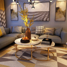 Charger l'image dans la galerie, Nordic stainless steel marble set coffee table