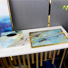 将图片加载到图库查看器,Rectangular home living room high-end luxury tea cup storage tray