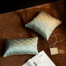 将图片加载到图库查看器,Light luxury three-dimensional geometric jacquard yarn-dyed gold silk pillowcase