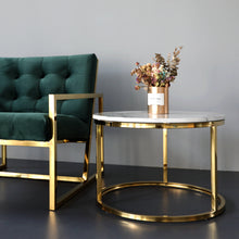 Charger l'image dans la galerie, Nordic stainless steel marble set coffee table