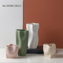 将图片加载到图库查看器,Nordic ins style simple ceramic small vase ornament