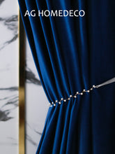 Cargar imagen en el visor de la galería, Postmodern Light Luxury Blackout Velvet Klein Sapphire Blue Sapphire Blue Curtain