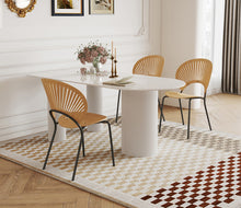 将图片加载到图库查看器,French light luxury pure white island dining table against the wall matching