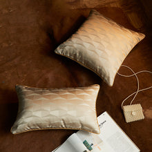 将图片加载到图库查看器,Light luxury three-dimensional geometric jacquard yarn-dyed gold silk pillowcase