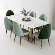 将图片加载到图库查看器,Light luxury combination rectangular dining table marble slate