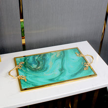 将图片加载到图库查看器,Emerald Stainless Steel Tray house decoration