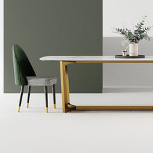 将图片加载到图库查看器,Light luxury combination rectangular dining table marble slate