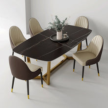 将图片加载到图库查看器,Light luxury combination rectangular dining table marble slate