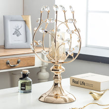 将图片加载到图库查看器,European style crystal glass metal ornament candle holder