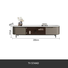 将图片加载到图库查看器,Modern light luxury simple slate top round tea table set