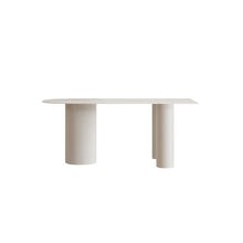将图片加载到图库查看器,French light luxury pure white island dining table against the wall matching