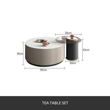 将图片加载到图库查看器,Modern light luxury simple slate top round tea table set
