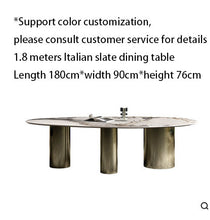 将图片加载到图库查看器,Italian style marble slate dining table modern minimalist