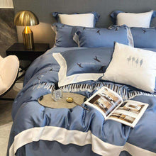 将图片加载到图库查看器,Nordic 100's solid embroidery Tencel four-piece bedding