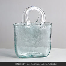 将图片加载到图库查看器,Nordic glass decoration transparent creative basket bag vase