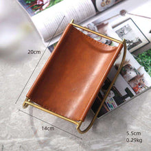 Carregar imagem no visualizador da galeria, Light luxury portable newspaper and magazine rack leather magazine rack