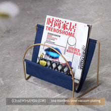 Carregar imagem no visualizador da galeria, Light luxury portable newspaper and magazine rack leather magazine rack