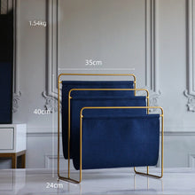 Carregar imagem no visualizador da galeria, Light luxury portable newspaper and magazine rack leather magazine rack