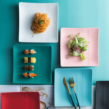 将图片加载到图库查看器,8 inch diamond pattern square plate Sugar color