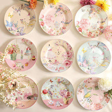 Cargar imagen en el visor de la galería, PASTORAL STYLE BONE CHINA PLATE PEACEFUL FLOWERS