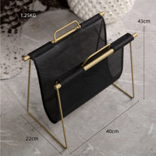 Carregar imagem no visualizador da galeria, Light luxury portable newspaper and magazine rack leather magazine rack