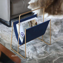 Carregar imagem no visualizador da galeria, Light luxury portable newspaper and magazine rack leather magazine rack