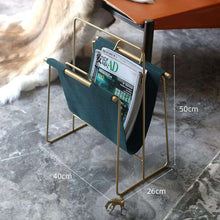 Carregar imagem no visualizador da galeria, Light luxury portable newspaper and magazine rack leather magazine rack