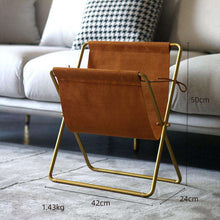 Carregar imagem no visualizador da galeria, Light luxury portable newspaper and magazine rack leather magazine rack