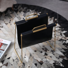 Carregar imagem no visualizador da galeria, Light luxury portable newspaper and magazine rack leather magazine rack