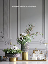 Carregar imagem no visualizador da galeria, Light luxury simulation floral flower mirror tray vase set