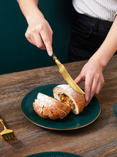 Carregar imagem no visualizador da galeria, Malachite Green 304 Stainless Steel Western Steak Cutlery Set