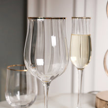 将图片加载到图库查看器,Nordic ins vertical pattern red wine glass tulip goblet champagne glass