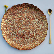 Charger l'image dans la galerie, Electroplating glass plate ins tableware hotel supplies plate emerald sparkle