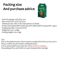 Carregar imagem no visualizador da galeria, Stainless steel tableware 24-piece gold-plated knife fork and spoon set