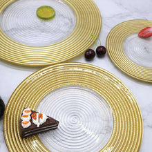 Carregar imagem no visualizador da galeria, Golden rim straw hat pattern glass plate Nordic wedding plate