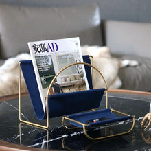 Carregar imagem no visualizador da galeria, Light luxury portable newspaper and magazine rack leather magazine rack