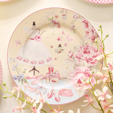 Cargar imagen en el visor de la galería, PASTORAL STYLE BONE CHINA PLATE PEACEFUL FLOWERS