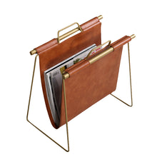 Carregar imagem no visualizador da galeria, Light luxury portable newspaper and magazine rack leather magazine rack