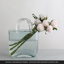 将图片加载到图库查看器,Nordic glass decoration transparent creative basket bag vase