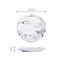 Cargar imagen en el visor de la galería, Nordic marbled plate tableware Western type plate ceramic mug